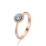 Pierścionek z różowego złota z diamentami